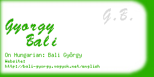 gyorgy bali business card