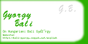 gyorgy bali business card